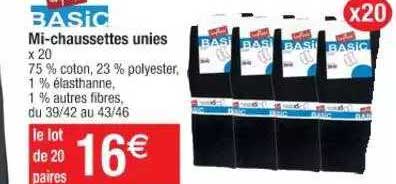 mi-chaussettes unies influx basic