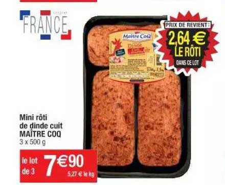 mini rôti de dinde cuit maître coq