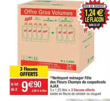 nettoyant ménager fête des fleurs champs de coquelicots ajax