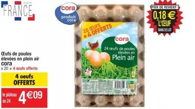 oeufs de poules élevées en plein air cora