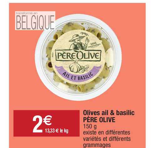 olives ail & basilic père olive