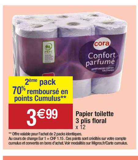 papier toilette 3 plis floral