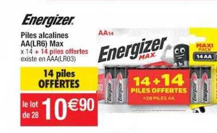 Piles Alcalines Aa(lr6) Max Energizer