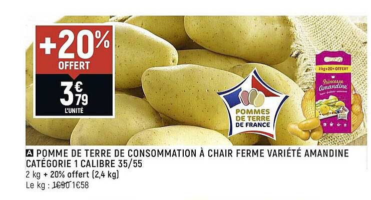 pomme de terre de consommation à chair ferme variété amandine