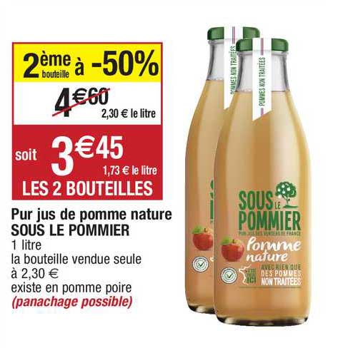 pur jus de pomme nature sous le pommier