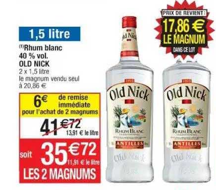 rhum blanc 40% vol. old nick