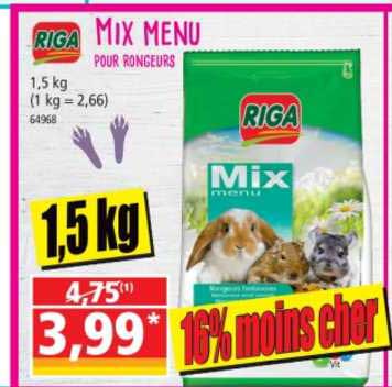 riga mix menu pur rongeurs