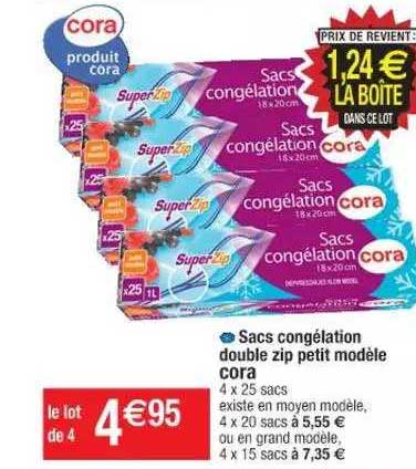 Sacs Congélation Double Zip Petit Modèle Cora
