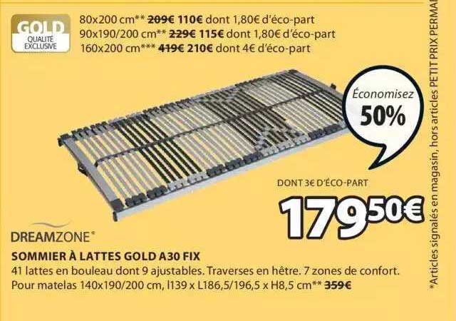 sommier a lattes glod a30 fix