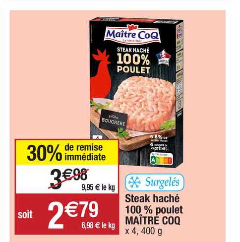 Steak Haché 100% Poulet Maître Coq