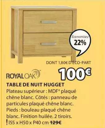 table de nuit hugget royal oak