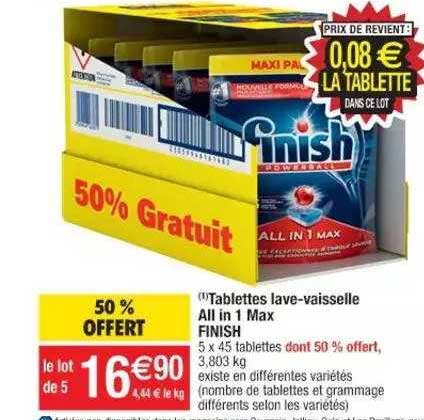 Tablettes Lave-vaisselle All In 1 Max Finish