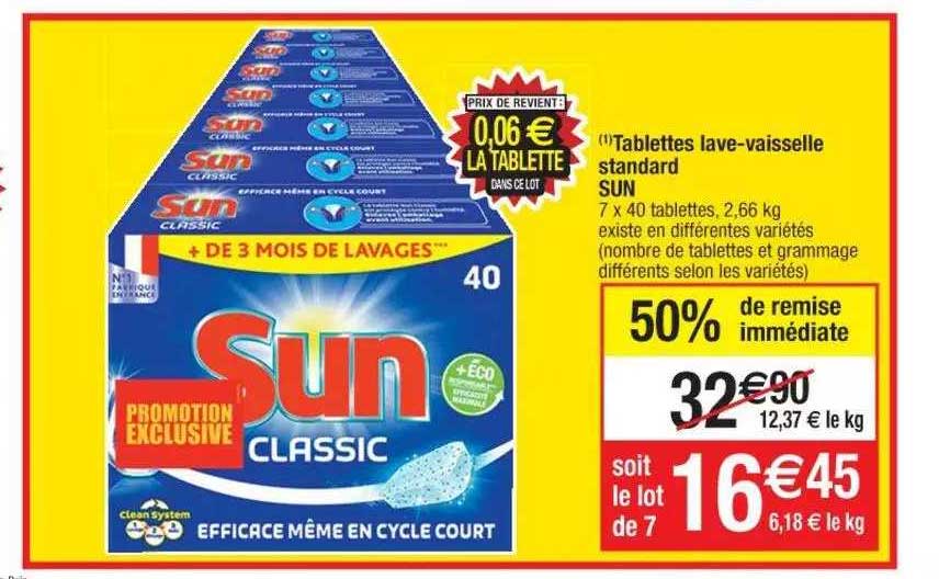 tablettes lave-vaisselle standard sun