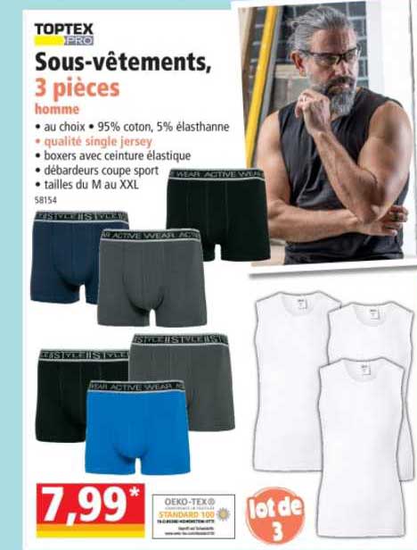 Toptex Sous-vêtements 3 Pièces