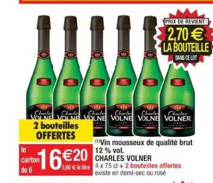 vin mousseux de qualité brut 12% vol. charles volner