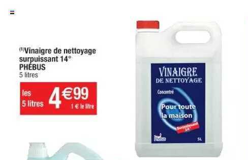 Vinaigre De Nettoyage Surpuissant 14° Phébus
