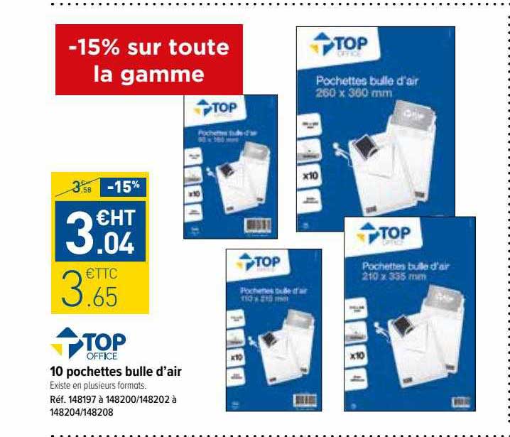 10 pochettes bulle d'air top office