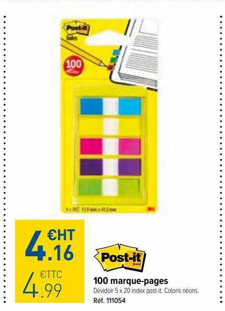 100 marque-pages post-it