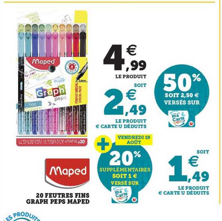 20 feutres fins graph peps maped