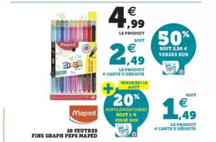 20 feutres fins graph peps maped