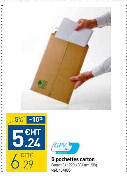 5 Pochettes Carton