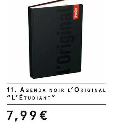 Agenda Noir L'original "l'étudiant"