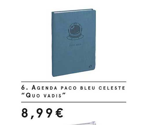 agenda paco bleu céleste "quo vadis"