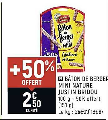 bâton de berger mini nature justin bridou