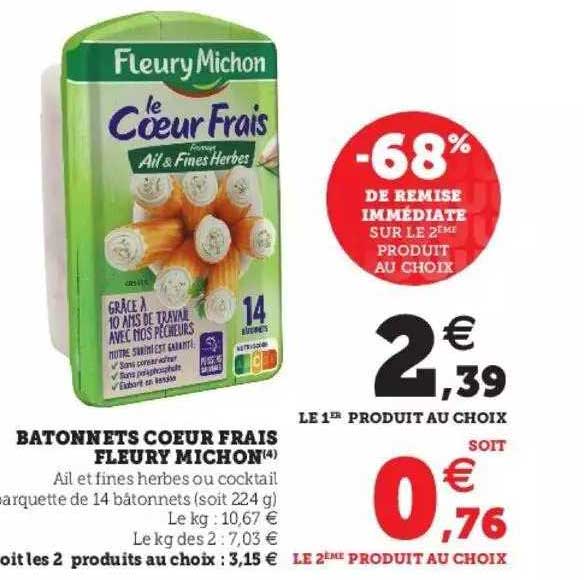 Batonnets Coeur Frais Fleury Michon