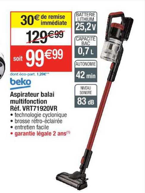 Beko Aspirateur Balai Multifonction