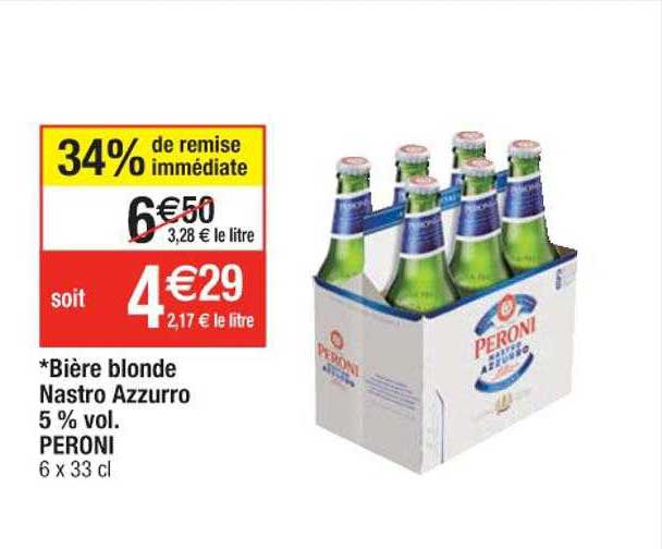 bière blonde nastro azzurro peroni