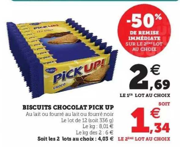 biscuits chocolat pick up