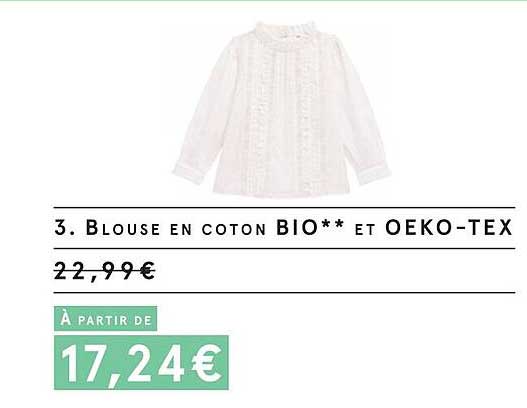 blouse en coton bio et oeko-tex