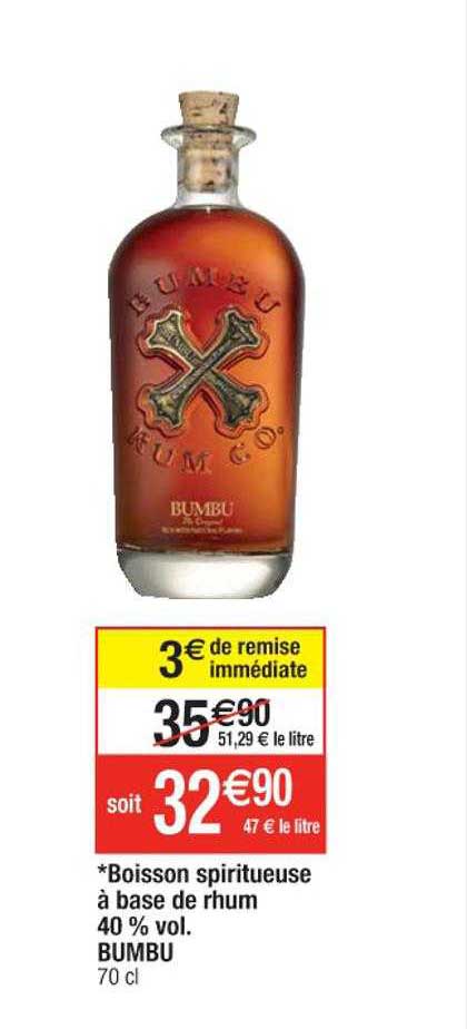 boisson spiritueuse à base de rhum 40% vol. bumbu