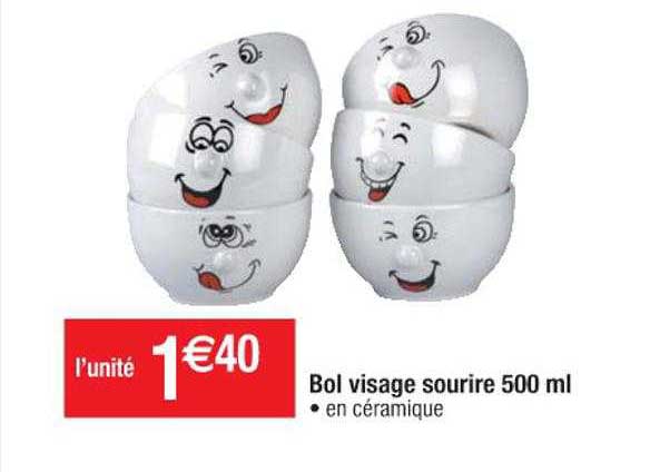 bol visage sourire 500ml