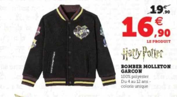 bomber molleton garçon harry potter