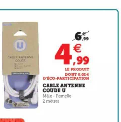 cable antenne coude u