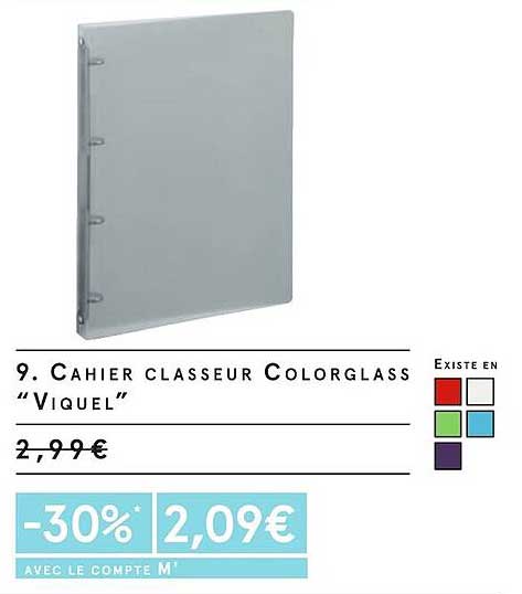 Cahier Classeur Colorglass Viquel