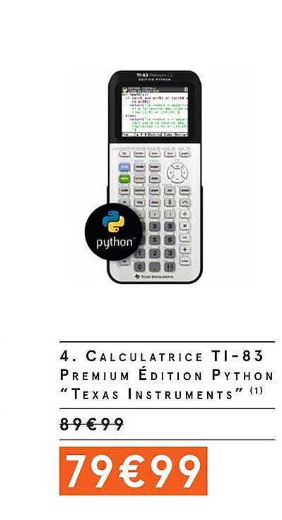 calculatrice ti-83 premium édition python texas instruments