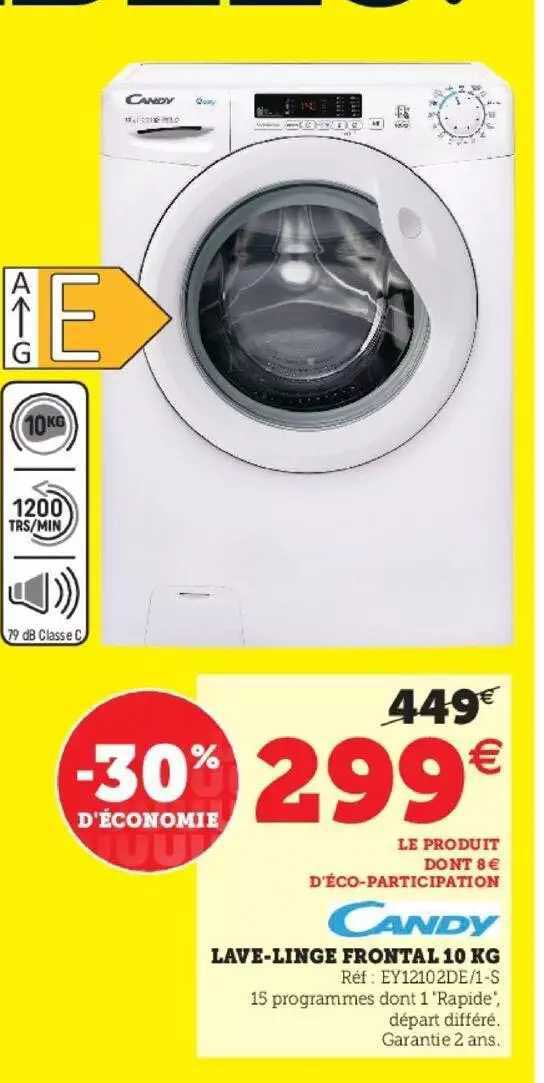 candy lave-linge frontal 10kg