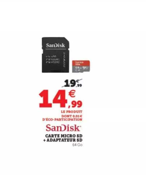 Carte Micro Sd + Adaptateur Sd