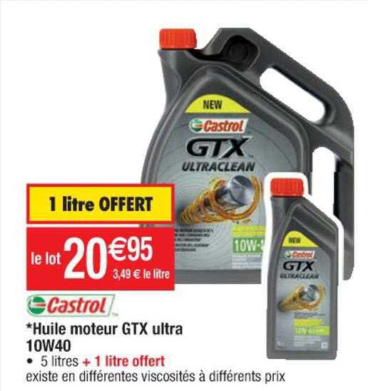 castrol huile moteur gtx ultra 10w40