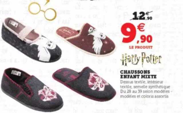 chaussons enfant mixte harry potter