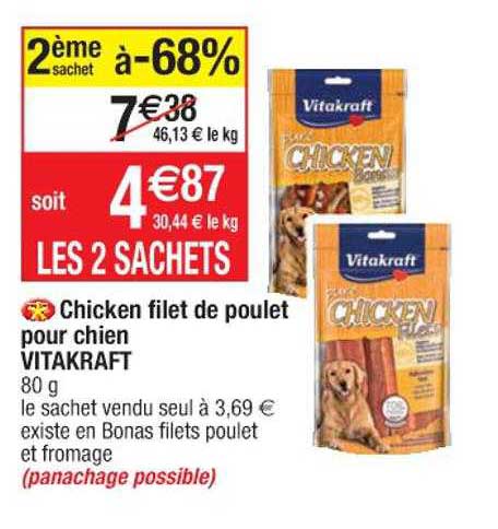 chicken filet de poulet pour chien vitakraft
