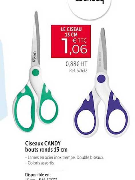 ciseaux candy bouts ronds 13 cm