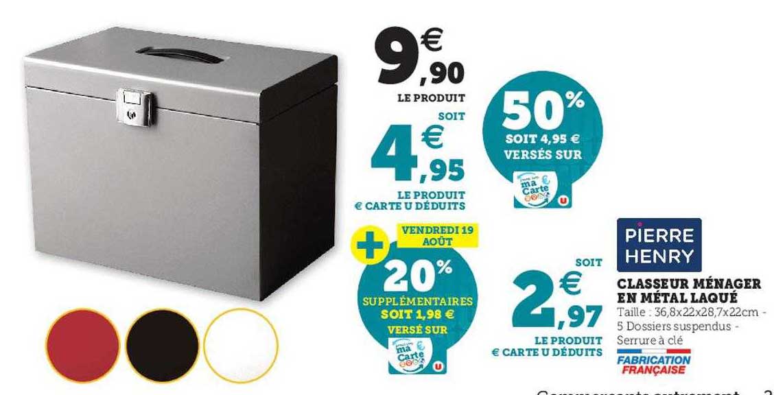 classeur ménager en métal laquée pierre henry