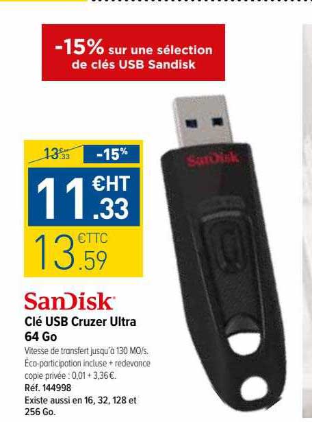 clé usb cruzer ultra 64 go sanDisk