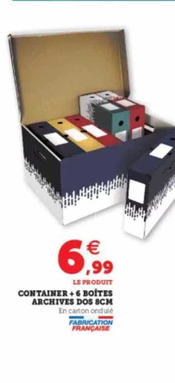 container + 6 boîtes archives dos 8cm