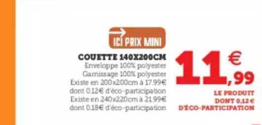 couette 140x200cm