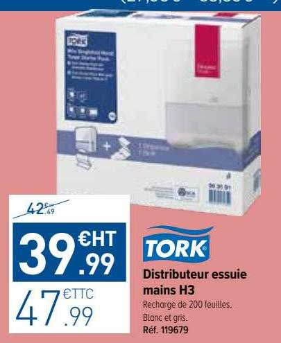 distributeur essuie mains h3 tork